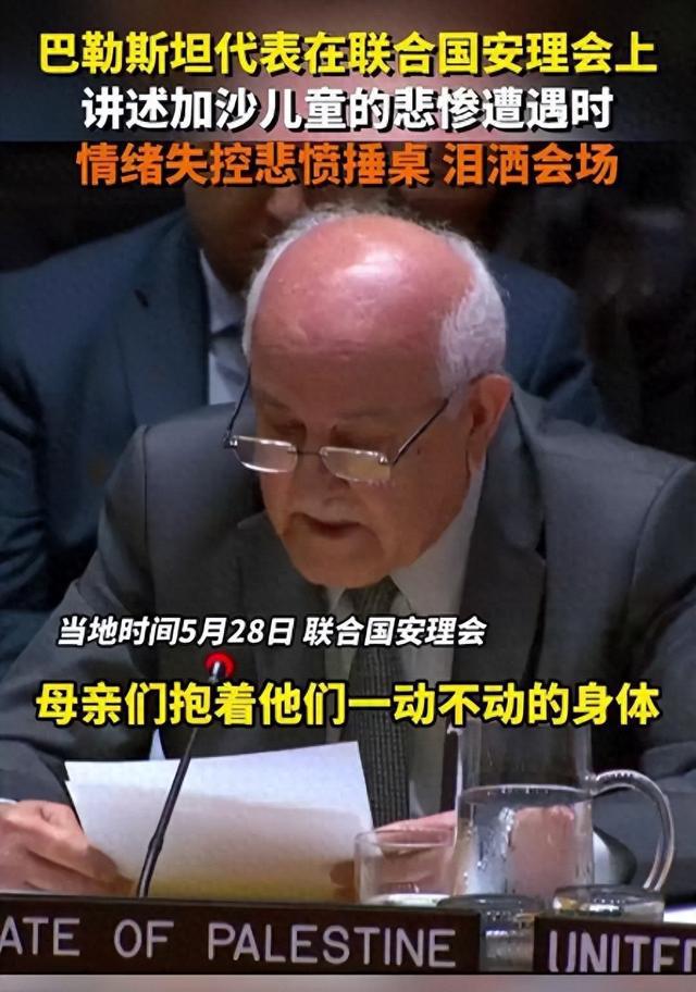 加沙儿童每小时殒命一人，巴勒斯坦代表悲愤捶桌泪洒安理会