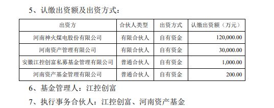 神火股份做LP，出资12亿